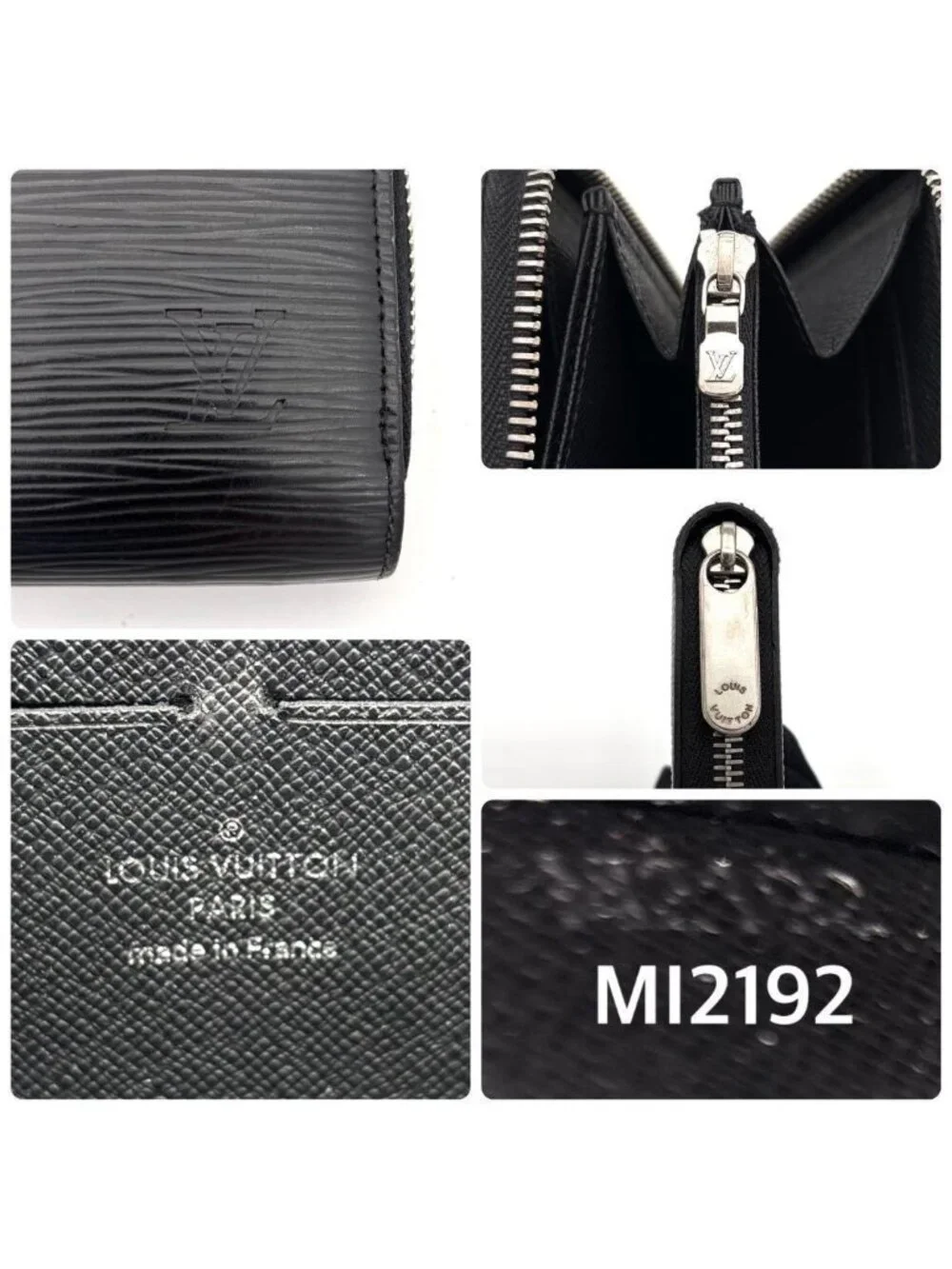 Louis Vuitton Epi Zippy Wallet Noir Black